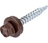 Саморез кровельный 4,8х35 RAL8017 1уп 250шт