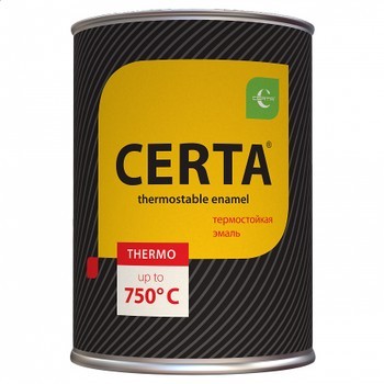 Эмаль термостойкая ( до+700*С) серебристая CERTA  0,4кг