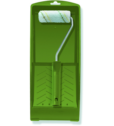 Ролик- набор 100мм микрофазер, зеленые полосы, ручка, ванна  86527002
