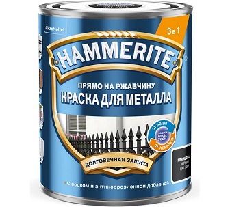 Краска Hammerite гладкая Черная 2л RAL9005 Краска Hammerite гладкая Черная 2л RAL9005