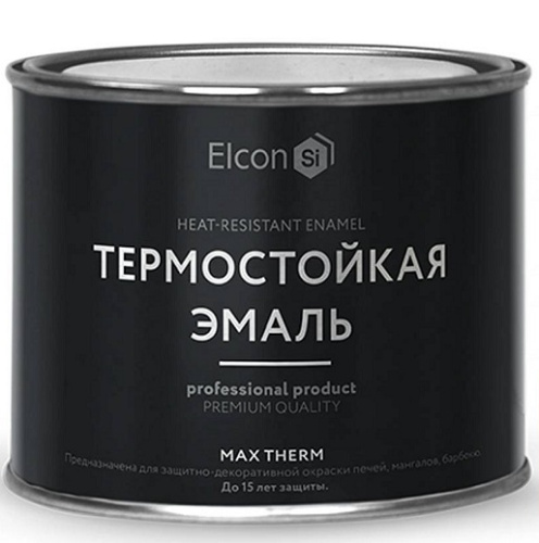 Эмаль термостойкая Elcon Max Therm Серебристая 700С 0,4 кг