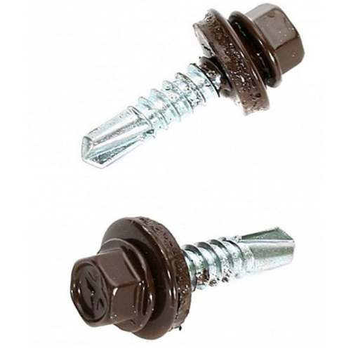 Саморез кровельный 5,5х25 RAL8017 250шт
