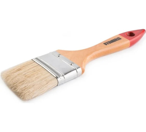 Кисть флейцевая 40мм толщ.13, светлая, черная щетина пласт.лак. ручка 81464002