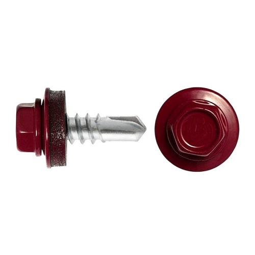 Саморез кровельный 5,5х19 RAL3005  уп 250шт