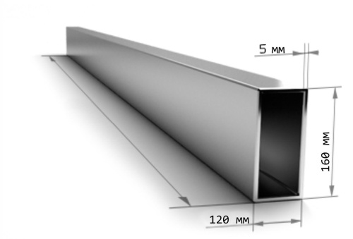 Труба пр 160х120х5 некондиция