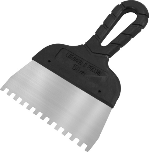 Шпатель 250мм зубчатый 4х4мм. ручка пластик