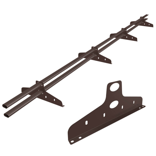 Снегозадержатель трубчатый NL 3м, 20_40 мм 4 опоры RAL 8017 шоколад