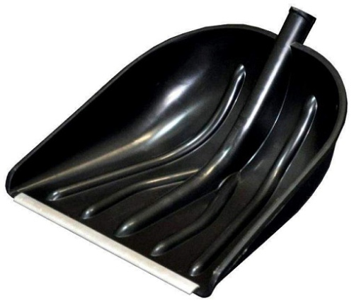 Лопата д.снега пластмассовая 410х460 с планкой без черенка d-32 КУПЕЦ