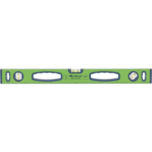 Уровень алюминиевый УСМ-0,5-1500, фрезерованный 3 злазка, магнитный, рукоятки, 1500мм