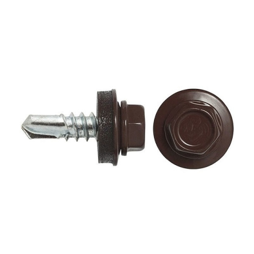 Саморез кровельный 5,5х19 RAL8017 250шт