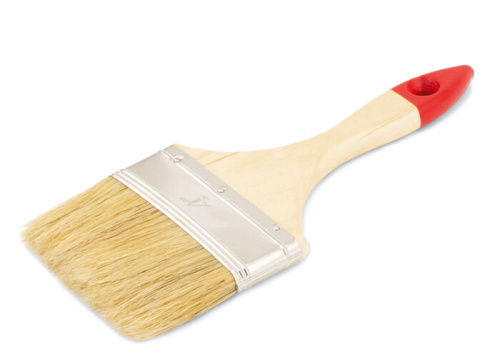 Кисть флейцевая 100мм толщ.18, светлая щетина пластик. ручка